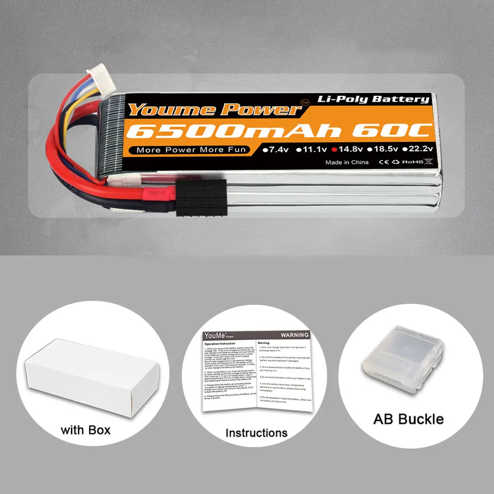 2 шт youme lipo аккумулятор 148 в 6500 мач rc lipo 60c с