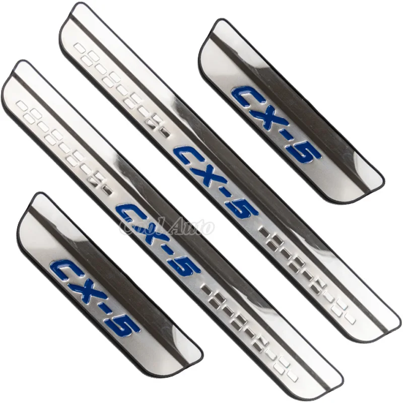 

For Mazda CX-5 CX5 KF KE Accessories 2021 2020-2012 Stainless Chrome Car Door Sill Kick Scuff Plate Protectors Trim Cover Guard