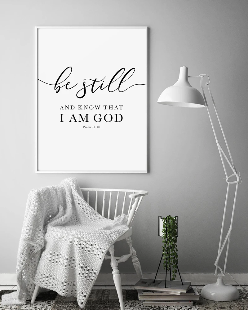 Будьте все еще Псалом 46:10 Библия поклет искусство на стену и знайте что я Бог