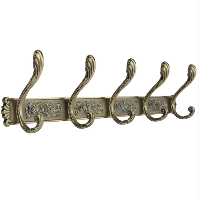 

В стиле ретро; Размеры 5 крючок настенный крючок, металл, Античная бронзовая стеллаж для хранения Hat Одежда Крючки, для подвешивания пальто п...