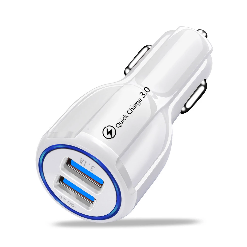 Автомобильное зарядное устройство Quick Charge3.0 USB зарядное устройство для Xiao mi Red mi Note 7 mi 9 huawei P20 P30 Pro QC4.0 QC3.0 Быстрая зарядка для мобильных телефонов - Тип штекера: White Charger