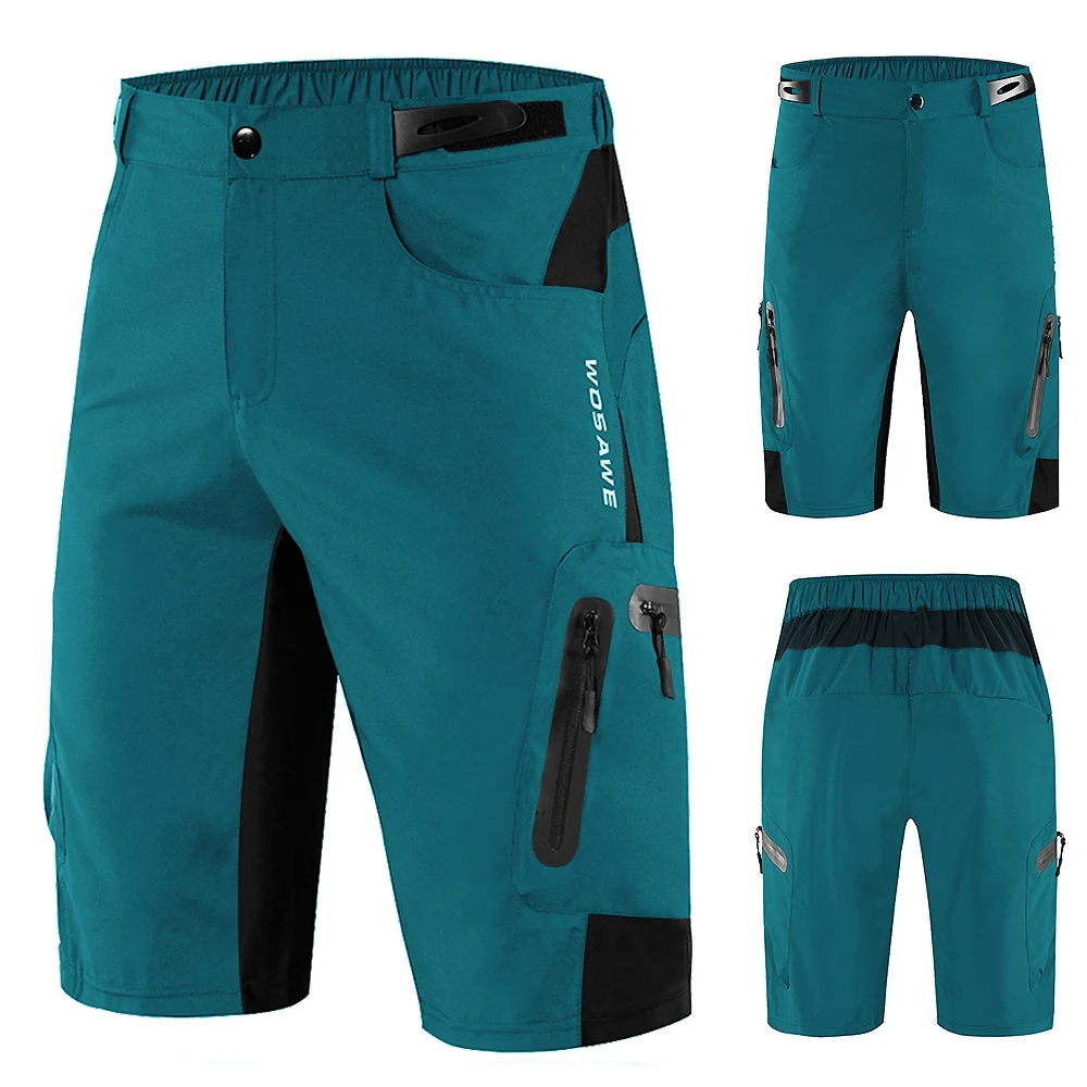 WOSAWE Мужские Мягкие мешковатые велосипедные шорты Светоотражающие MTB горный