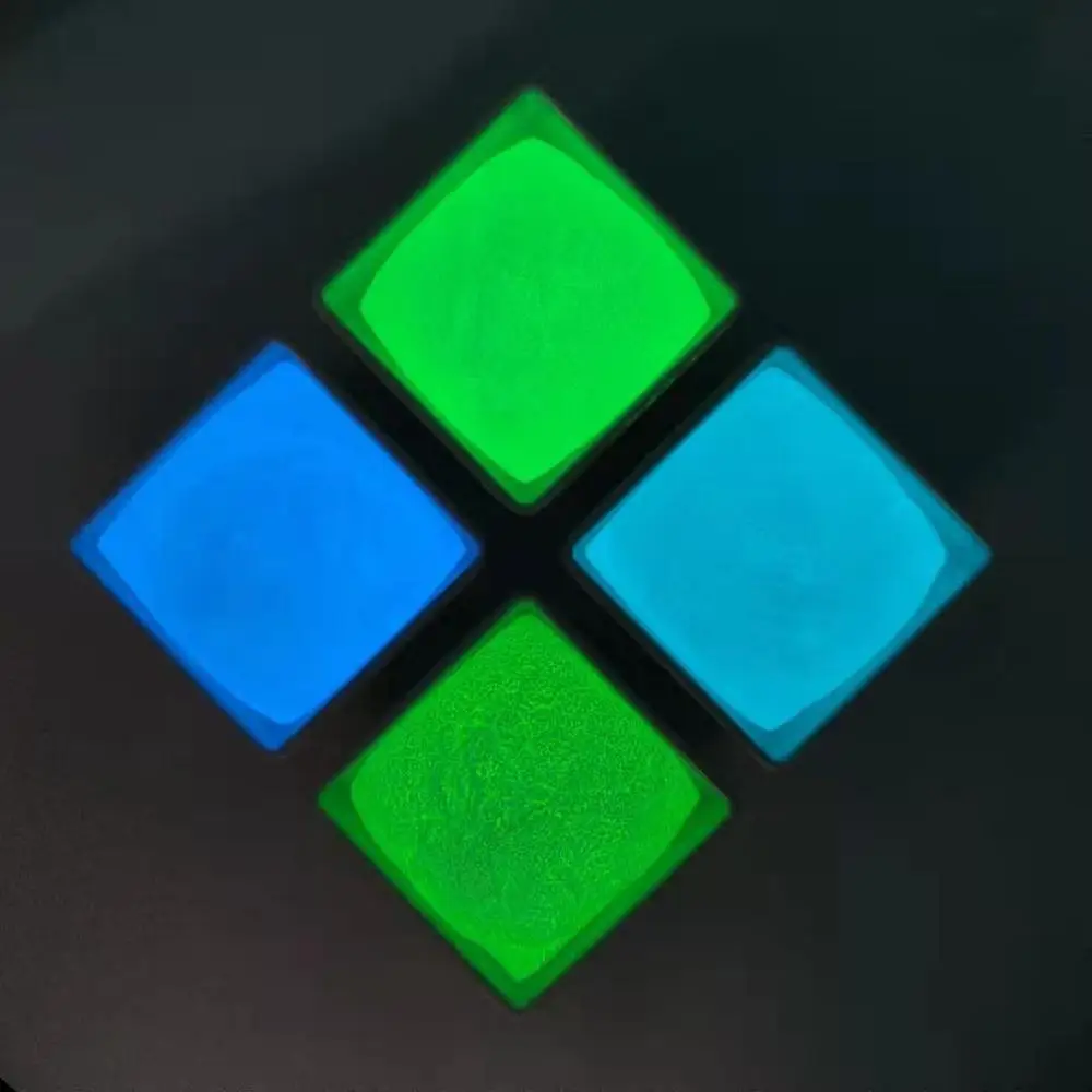 Супер яркая 10 граммов синяя зеленая и желтая темная светящаяся пудра для ногтей