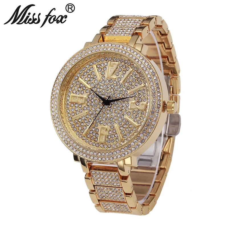 Высокое качество модные женские часы с Стразы забавная мордашка золотые