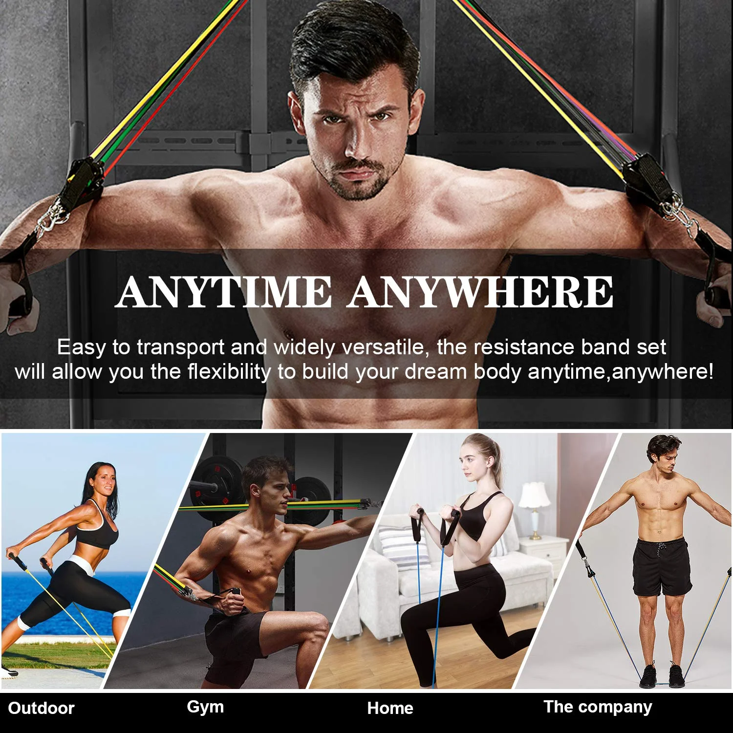 Латексные Эспандеры для фитнеса набор тренировочных лент домашних тренировок