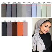 180x90cm wholesale 10pcs crinkle crimp cotton viscose turban hijab shawls women muslim scarf