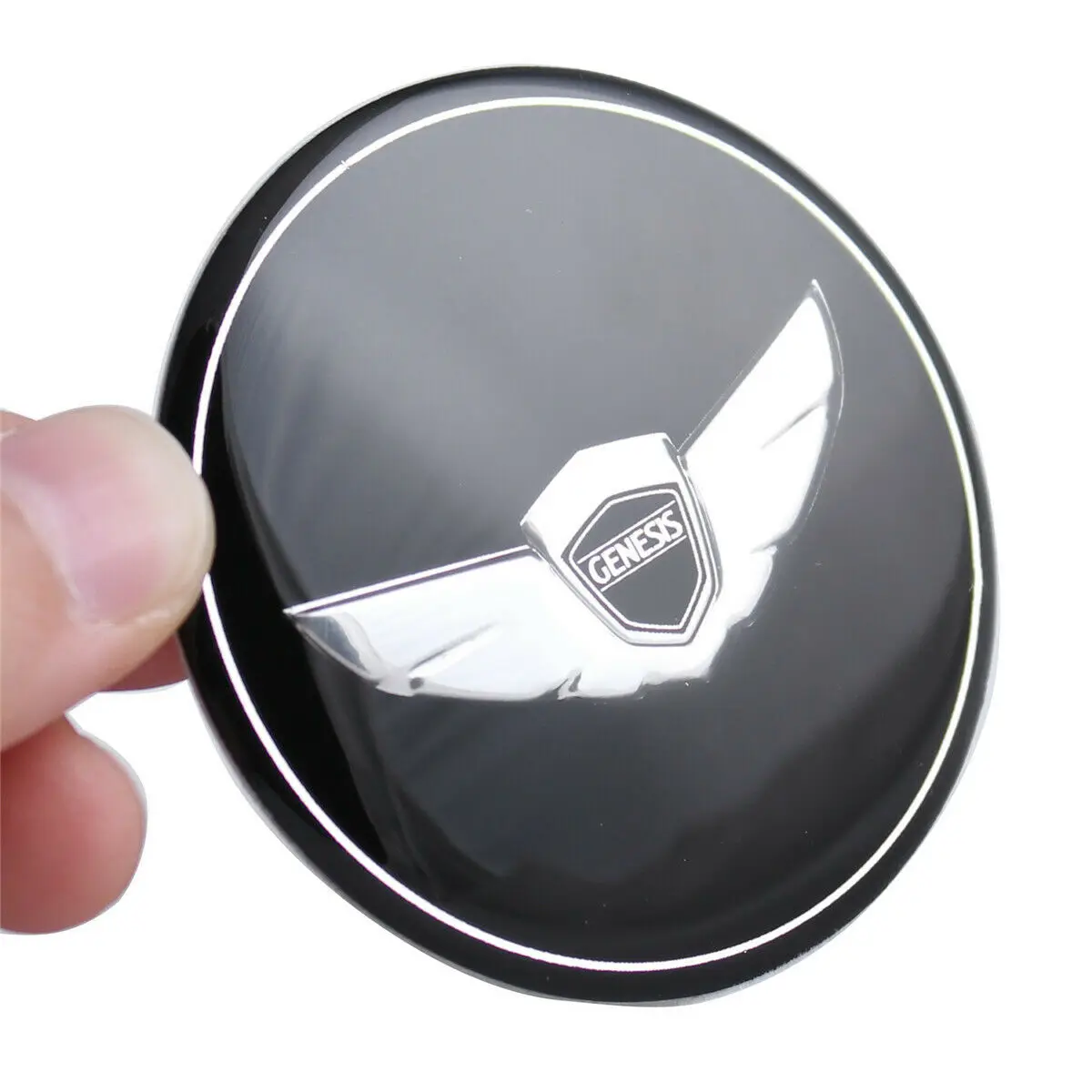 

4x 60mm Silver Genesis Wing Car Wheel Center Caps Rim Emblem Stickers for Genesis Coupe 18" 19" Wheel Car Assessoires Decal