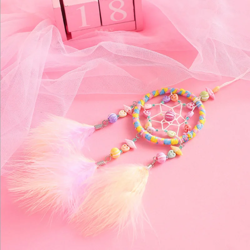 Инс стиль ярко-розовый Ловец снов аксессуар перо Автомобильное Зеркало