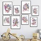 Алмазная 5D картина сделай сам с телом и органом, красочная Алмазная вышивка с мозгом, сердцем и легкими, мозаика для вышивки крестиком, подарок для украшения врача, офиса