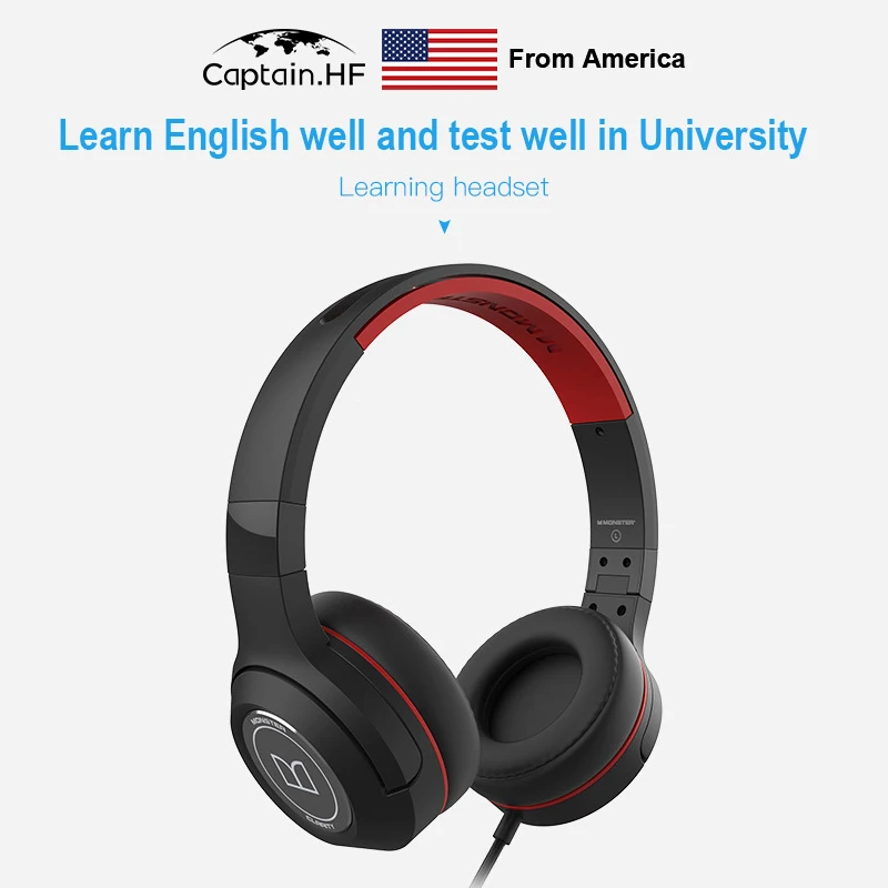 

US Captain for Office, School for Skype, Zoom, Video Wired Foldable Headphones
