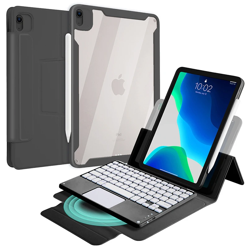 

Detachable Touchpad Keyboard Case for iPad Pro 11 2021 2020 2018 Magnetic Back Cover with Keyboard for iPad Air 4 10.9 2020