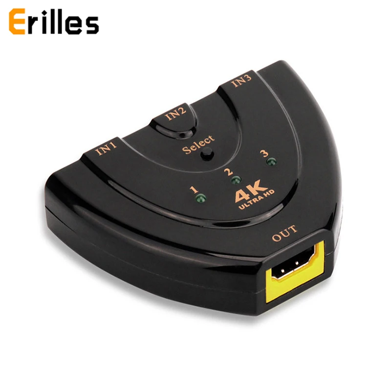 Новый мини-переключатель HDMI 4K * 2K 3D Mini 1.4b разветвитель концентратор 3 в 1 выход порт