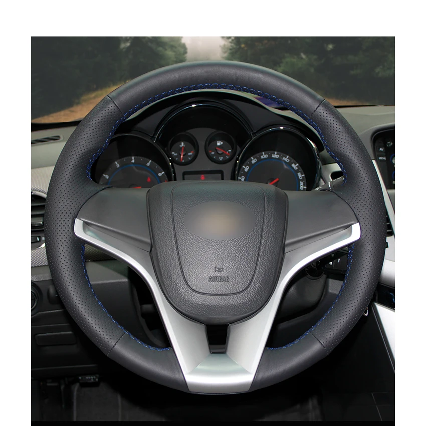 Handsewing Black PU Artificial Leather Steering Wheel Covers for Chevrolet Cruze 2009-2014 Aveo Orlando Holden Ravon R4 | Автомобили и