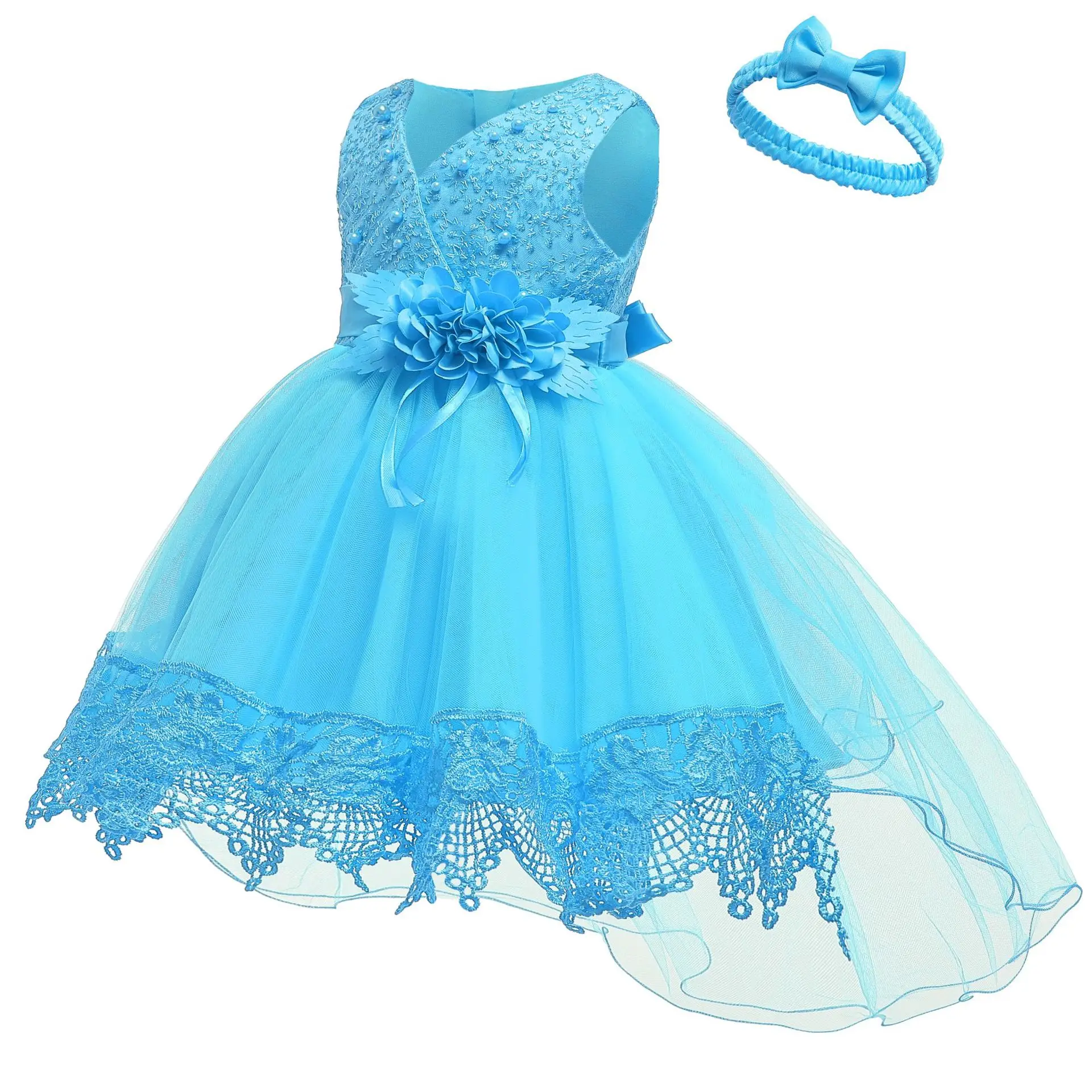 Vestido/ г. Летнее платье для маленьких девочек платья на день рождения для девочек от 0 до 3 лет праздничное платье принцессы с цветочным рисунком Одежда для девочек - Цвет: As picture