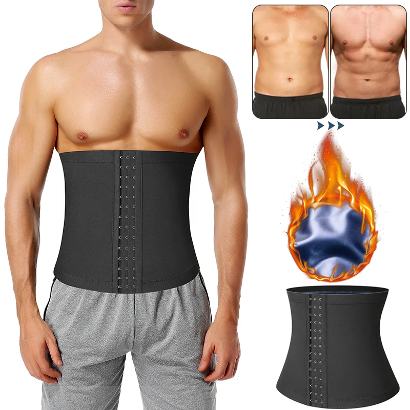 Mens Abdomen Reducer Sweat Slimming Trimmer Belt Fitness Corset Sauna Body Shaper Waist Trainer Belly Shapewear Slim Ultra Light