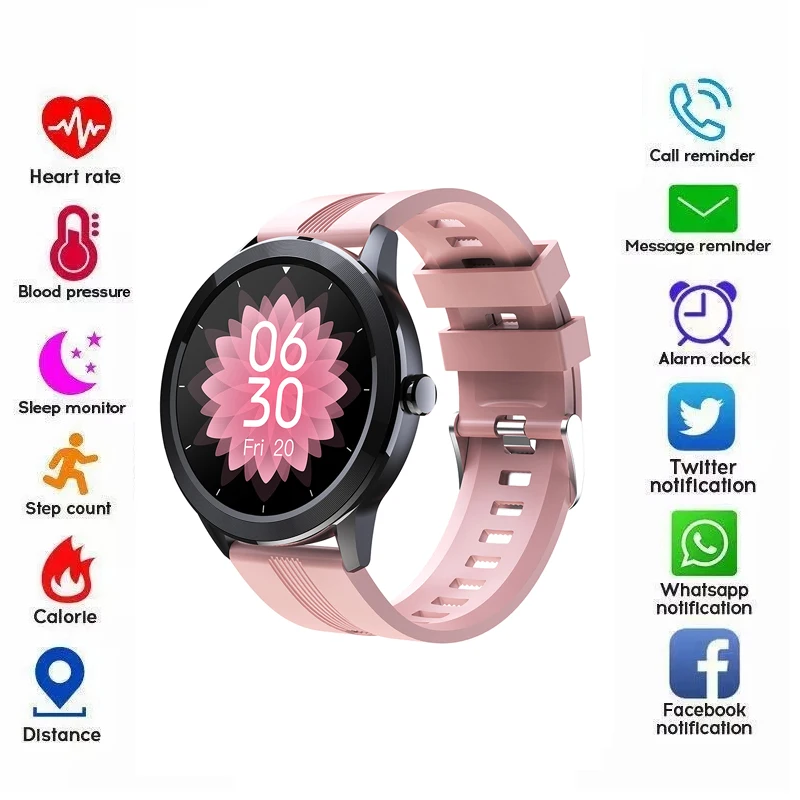 

Women Smart Watch Real-time Weather Forecast Activity Tracker Heart Rate Monitor Sports Ladies Smart Watch Men For Android IOS