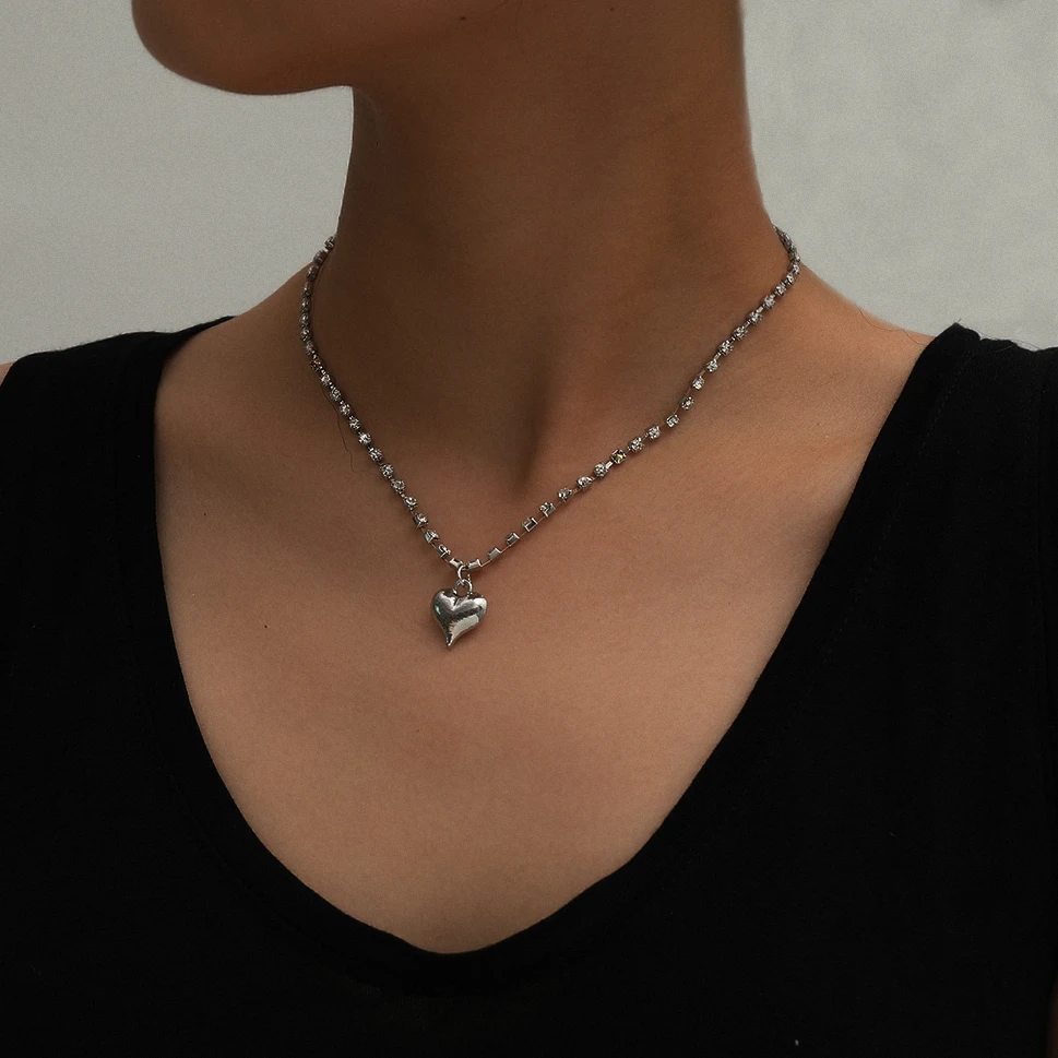 IngeSight.Z корейский Блестящий чокер ожерелье ошейник минимализм милое любовь