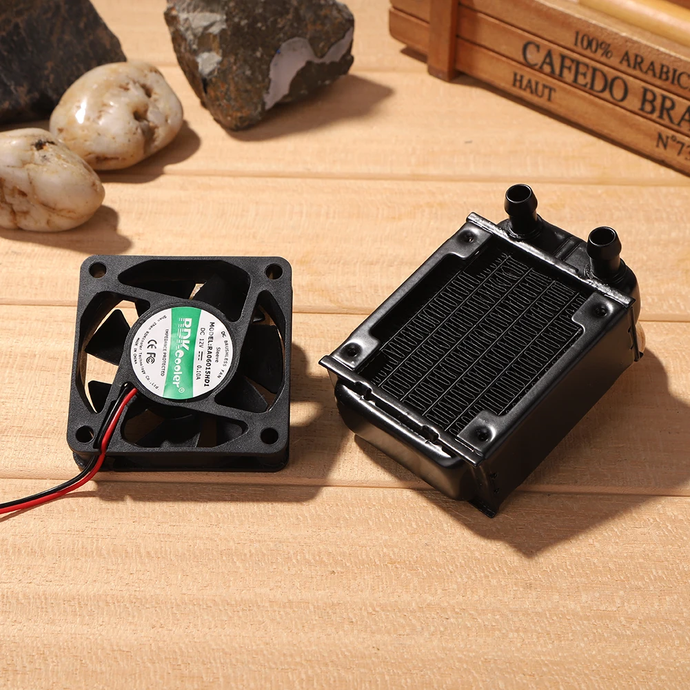 

1 Pc 80mm Aluminum Computer Radiator Multi Channels Water Cooler Cooling With Fan For Cpu Heatsink Exchanger Liquid Cooler