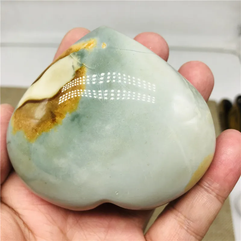 

Натуральная Океаническая яшма сердце полированный кристалл любви Исцеление