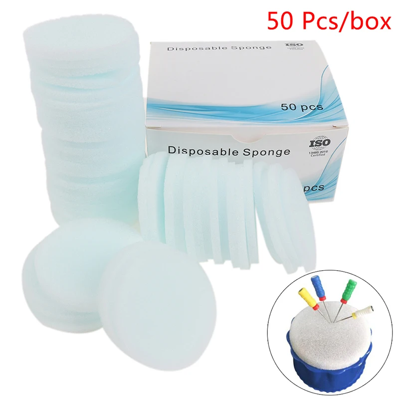 

50Pcs Dental Disposable Sponge Pad Foam File Cleaning Stand Replacement Pad Oral New