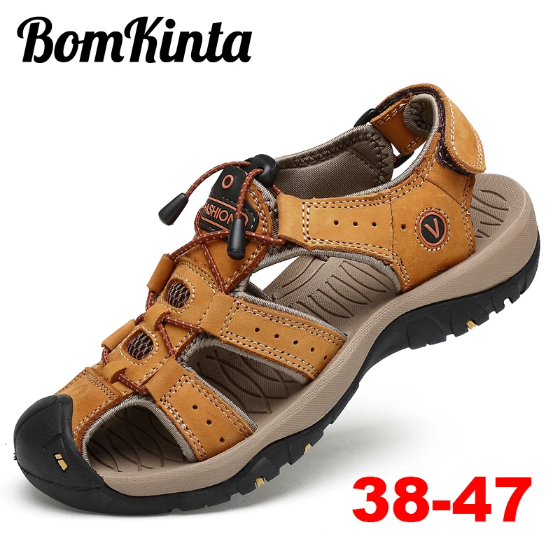 Классические мужские сандалии Летние мягкие Удобная мужская обувь Кожаные