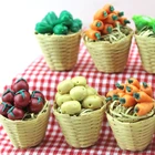 Имитация искусственных фруктов и овощей кукольный домик овощи бамбуковая корзина Миниатюрные аксессуары для детей мини