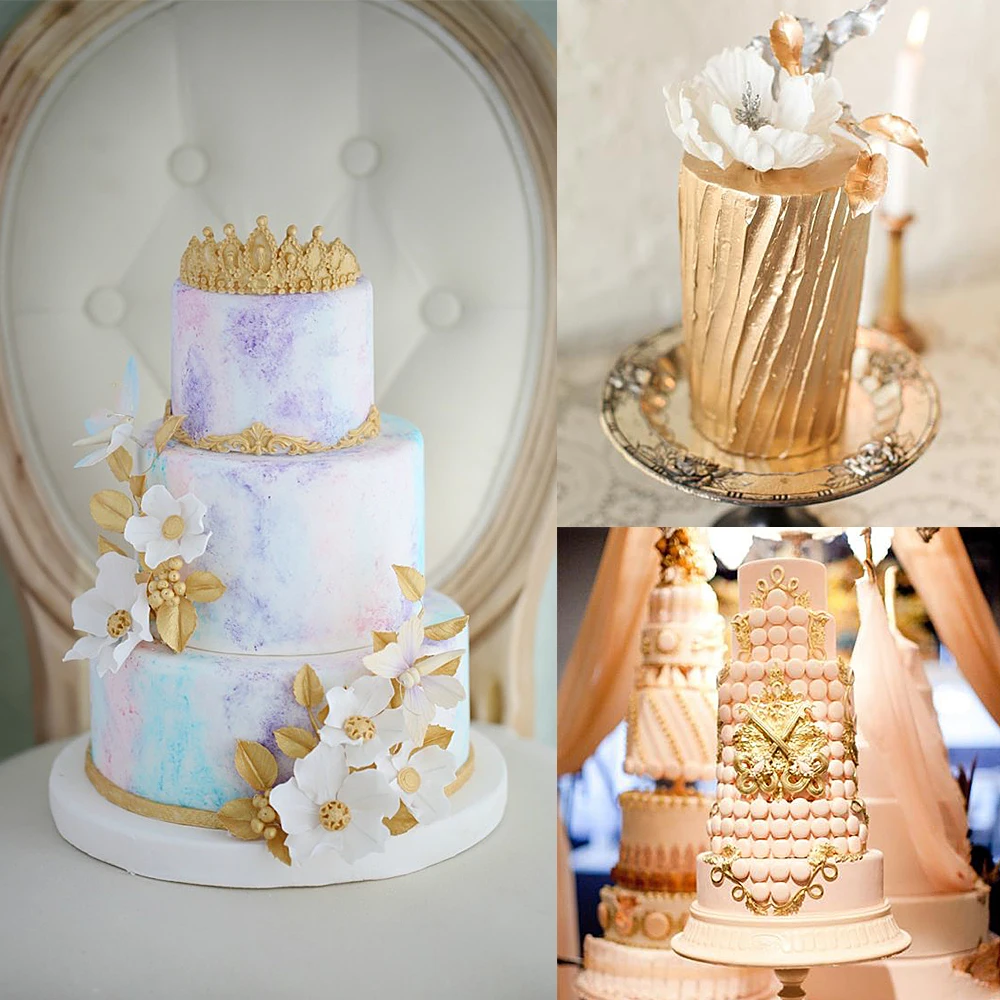 Пищевой порошок золотого цвета для украшения торта выпечки кондитерских изделий