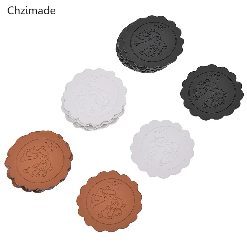 Круглые этикетки из искусственной кожи для мальчиков и девочек 8 шт./лот бирки