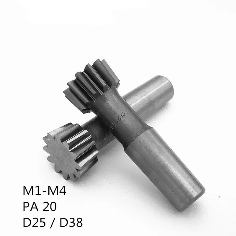 Taper shank gear cutter D25 / D38 M1 - M4 pressure angle 20 degree involute cutter straight tooth cutting tool