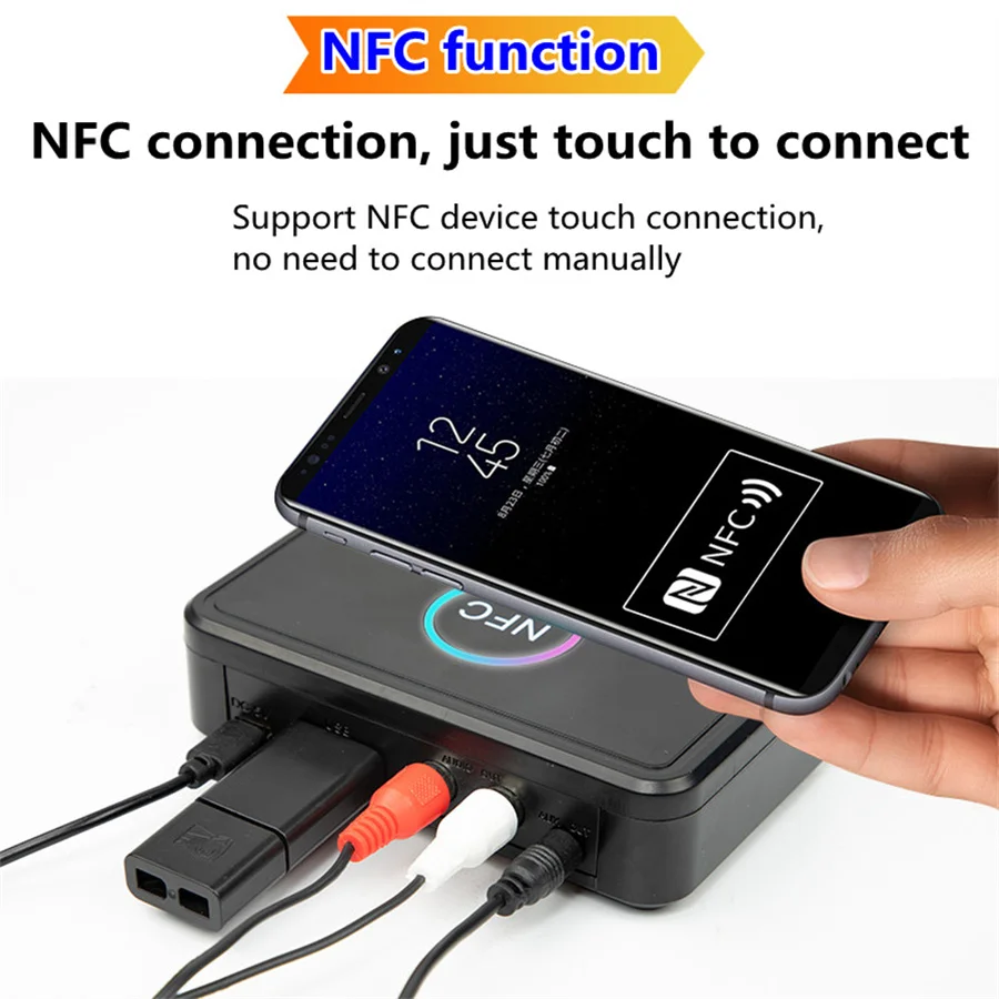 Приемник с синими зубьями NFC 5 0 A2DP AUX 3 мм RCA разъем USB Смарт-воспроизведение стерео