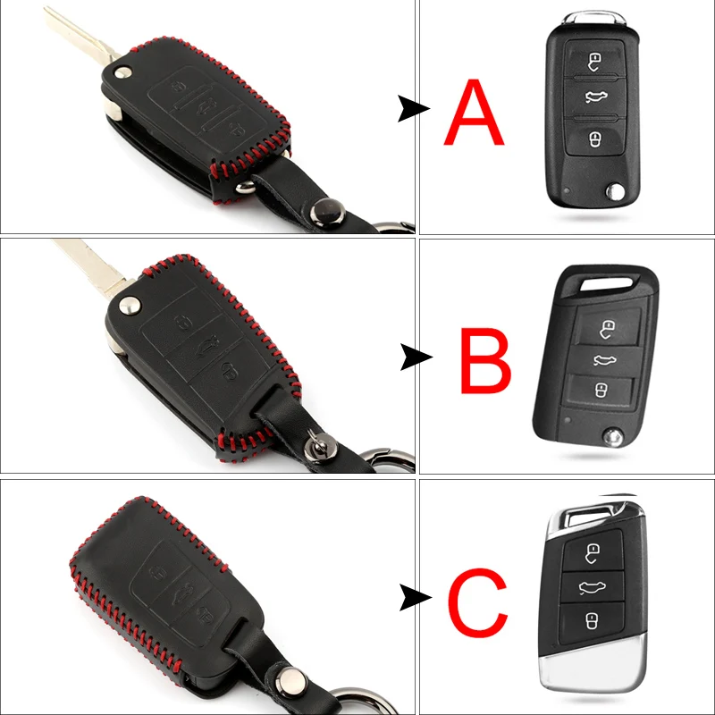 Кожаный чехол для автомобильного пульта дистанционного управления Skoda Octavia 1 2 3 A5