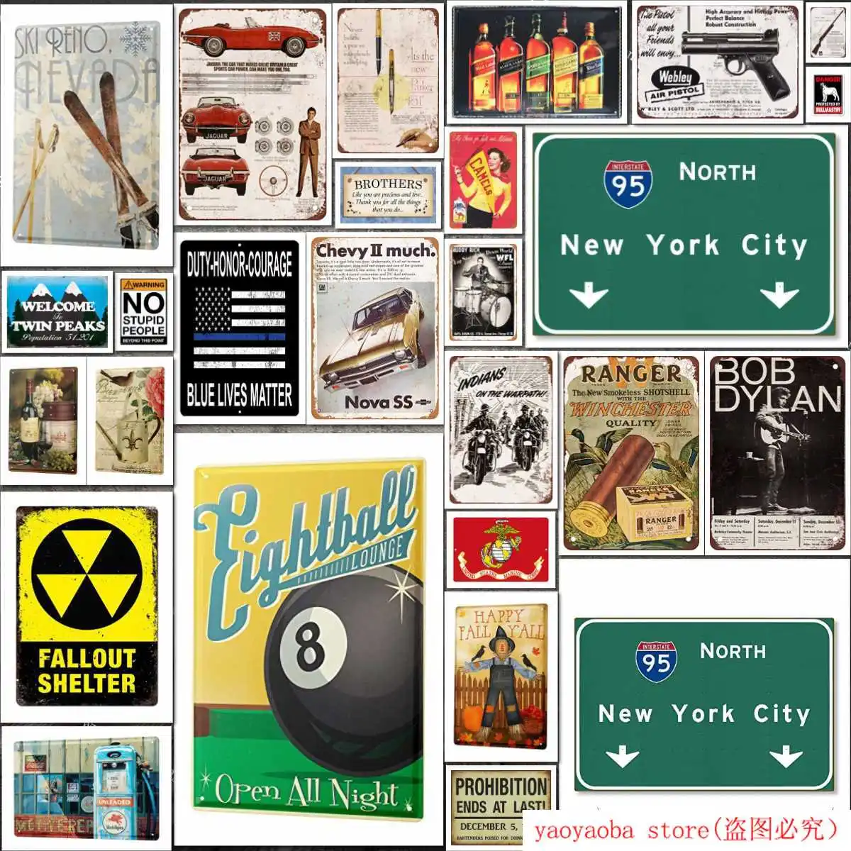 Оловянная вывеска американский I 95 межштатный Нью Йорк металлическая шоссе