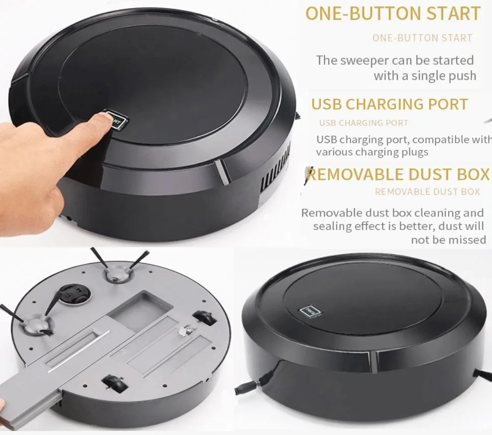 Креативный автоматический подметальный робот-пылесос с USB зарядкой беспроводной