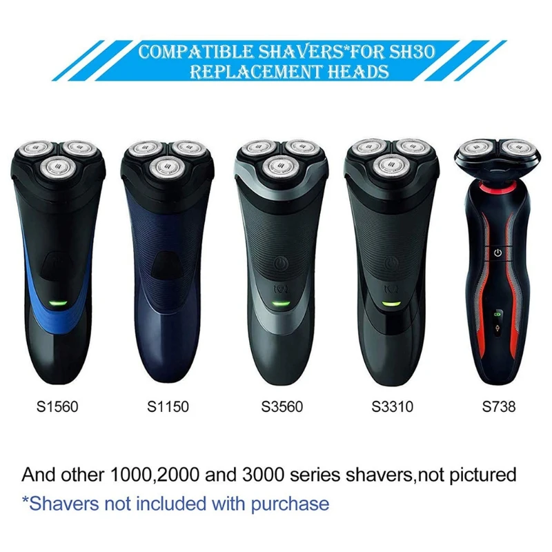 Сменные бритвенные головки для SH30 сменные лезвия с чистящей щеткой S1560 S1150 S3560 S3310 |