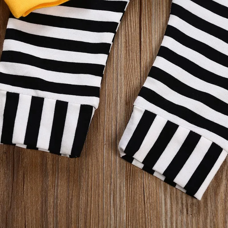 Fashion Baby Clothes Set Winter Clothes for children 2PCs Striped Hooded T shirt Tops+Pants newborn baby boy roupas meni