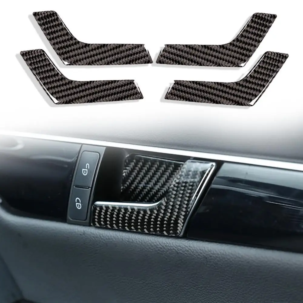 

80% HOT SALES！！4Pcs 3K Carbon Fiber Car Door Interior Handle Stickers Decals Auto Accessory