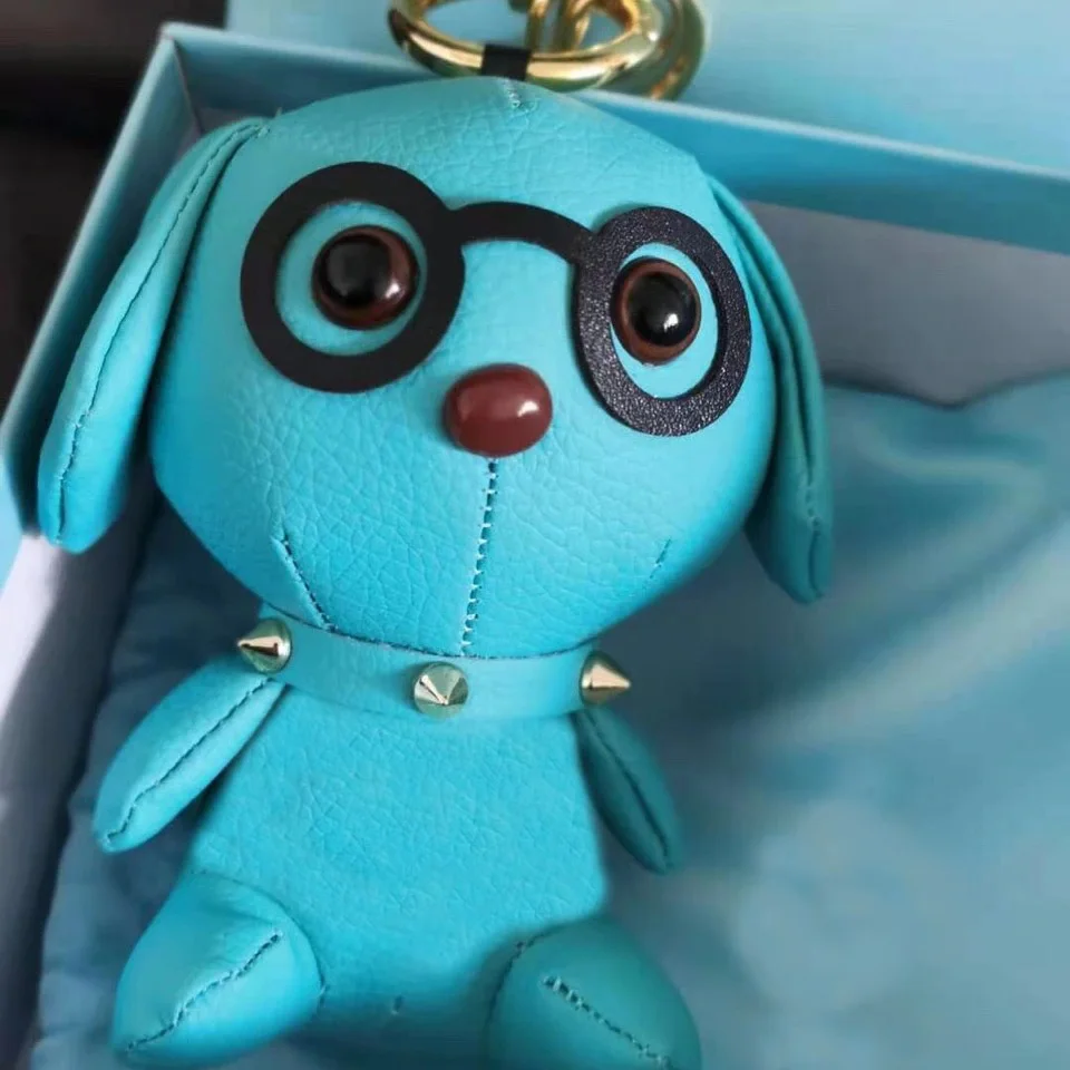 

Fashion Luxury Brand Key Ring 3D Puppy Doll High-End Net Red Key Chain Trend Men And Women Key Pendant Leather Fabric