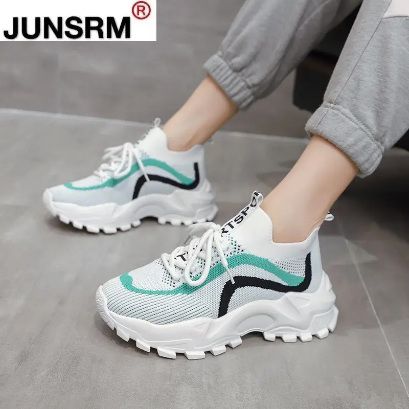 

Spring 2021 New Women's Vulcanized Shoes Comfortable Lace-up Women Casual Shoes Fashion Mesh Breathable Wear-resistant Sneakers