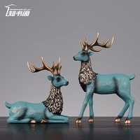 creative american couple deer trinkets family indoor living room bedroom table home decoration crafts
