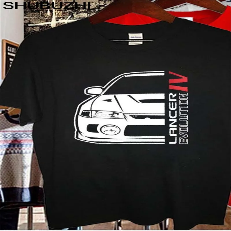 Хлопковая брендовая мужская футболка новый логотип Lancer Evo Evolution IV Мужская