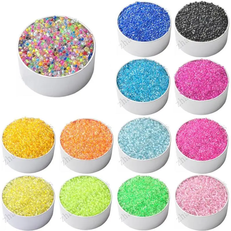 

500 шт., стеклянные бусины для бижутерии, 2 мм