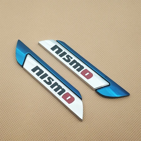 Silver With Blue Пара стильная металлическая машина Nismo значок боковая наклейка на крыло 3D спортивная эмблема наклейка для Nissan - Цвет: Silver With Blue