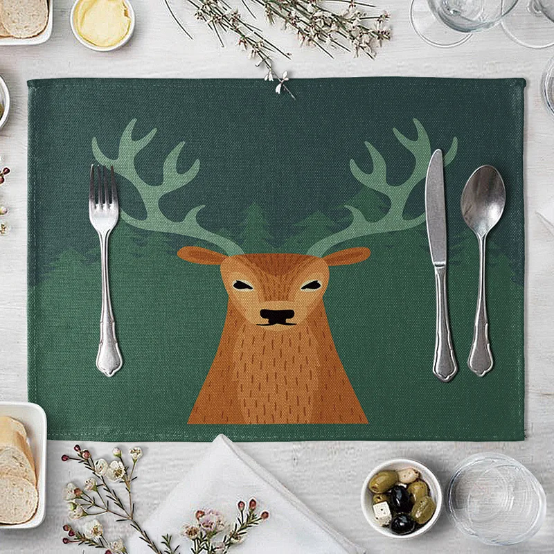 С мультипликационным животным принтом Настольный коврик медведь Лось с