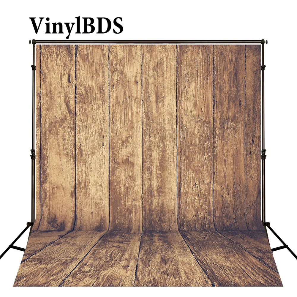 

VinylBDS Newborn Baby Backdrops Yellow Wood Wall Fond De Studio De Rough Wooden Floor Photography Backgrounds For Photo Studio