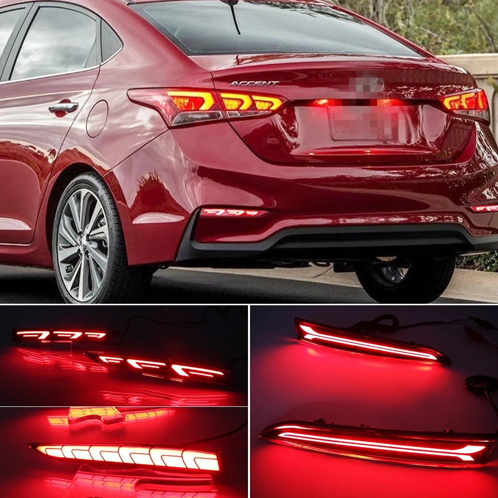 1 пара Автомобильные светодиодные фонари для Hyundai Solaris Accent 2017 2018 2019 | Автомобили и