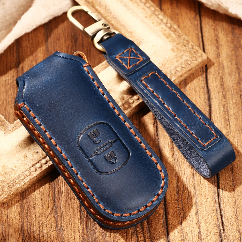 

For Mazda Key Cover Bag Car Key Case For Mazda CX5 2 5 6 CX7 M2 M3 M5 M6 GT Leather Keychain For Mazda CX9 Keyring