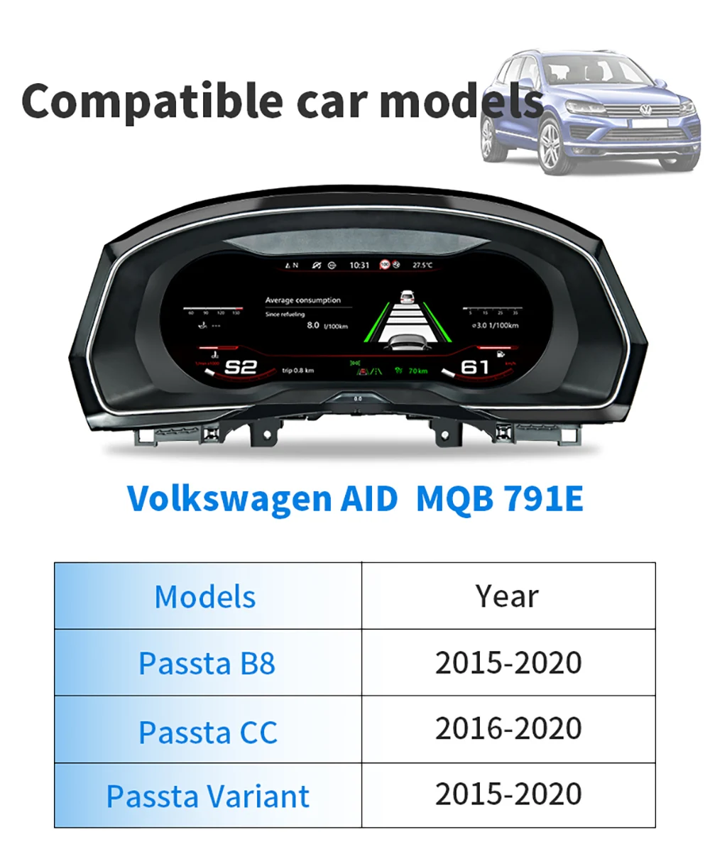 Bestellen Für VW B8 PASSAT CC Golf 7 GTI Variante Auto LCD Instrument Panel Ersatz Dashboard Unterhaltung Intelligente Multimedia Linux