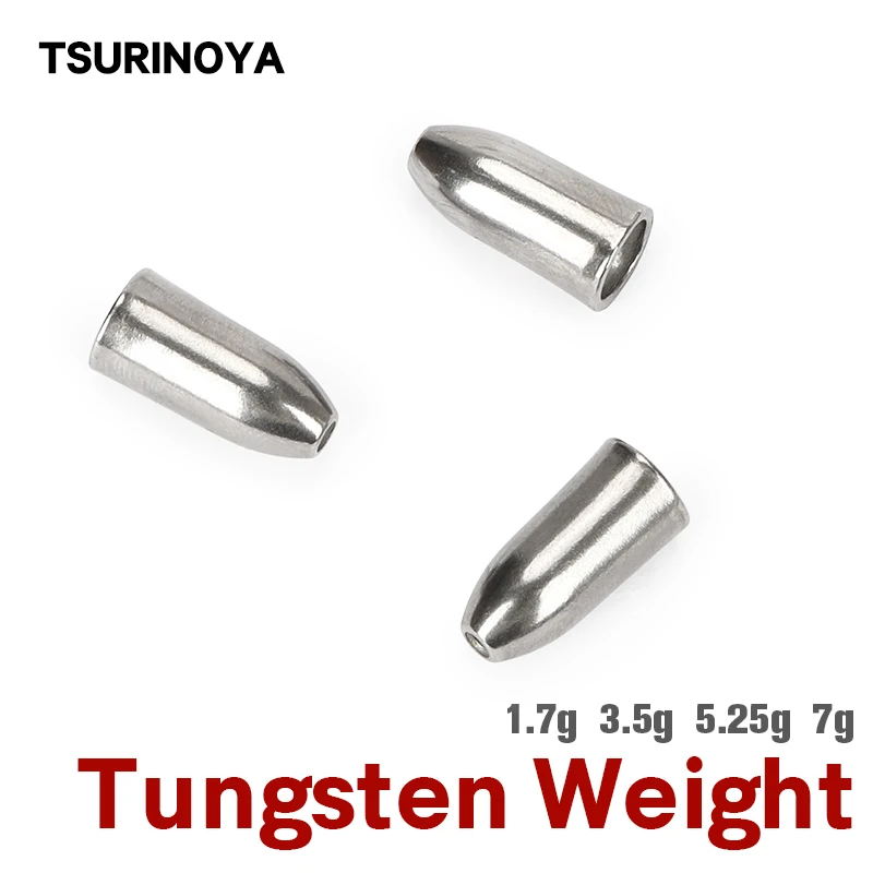 

TSURINOYA Tungsten Steel Fishing Sinker 1.7g 3.5g 5.25g 7.0g Weight Jig Head Accessories Sinker Soft Lure Fishing Group Tackle