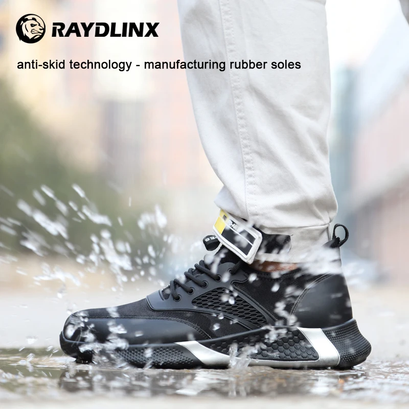 RAYDLINX Men's Protective Shoes Anti-Smash New Electrician Shoes Lightweight Breathable Industries Construction Work Shoes  