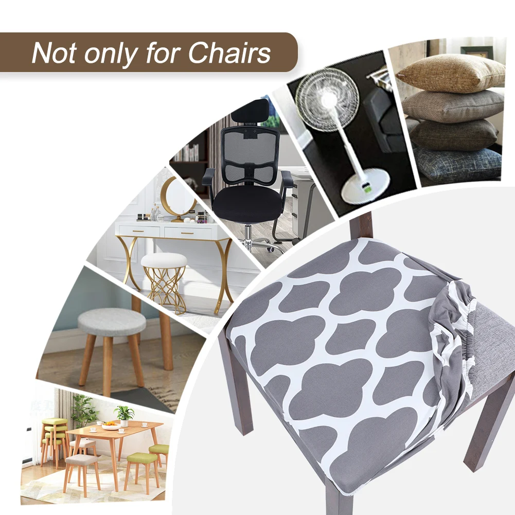 

Junejour Universal Removable Washable Chair Seat Cover Protector Stretch Elastic Dining Room Chair Seat Covers Cushion Slipcover